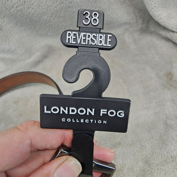 London Fog Belt Mens 38 Black & Brown Reversible Leather *NWT* - Picture 2 of 7